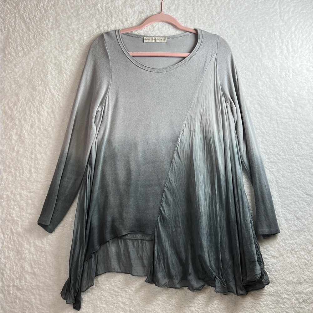 Made in Italy Ivy and Lace Simply Couture Gray Ombre Tunic Small
